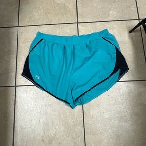 Under Armour Women's Teal and Navy Athletic Shorts